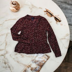 Gap maroon flower blouse